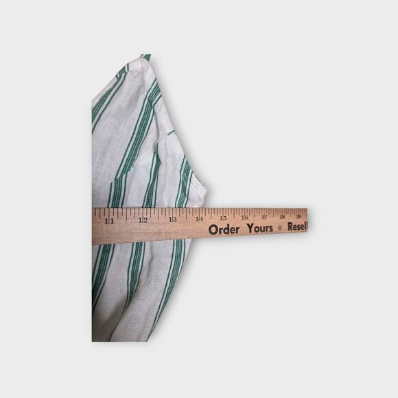 Reformation Women Court Linen Wrap Midi Dress Green Stripe Sm Petite Whispercore - Picture 5 of 7